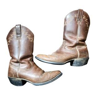 Ariat Heritage R Toe Cowboy Western Boots Men's Size 9.5D Distressed‎ Brown